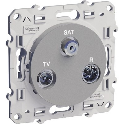 Odace TV/SAT/R Socket, single - Aluminum-3606480391613