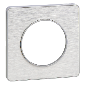 Odace - Touch - Cover Frame -Single Frame - Metal Brushed Aluminum And Aluminum Border-3606480547034