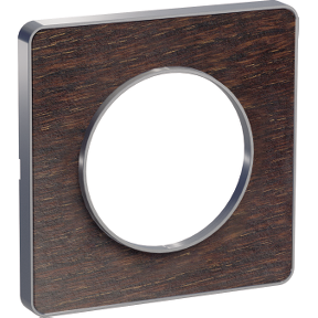 Odace - Touch - Cover Frame - Single Frame - Wooden Vengue & Aluminum Border-3606480547041