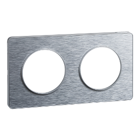 Odace - Touch - Cover Frame -2 Frame H/V71- Metal Brushed Aluminum And Alu Border-3606480547089