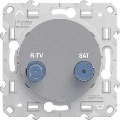 Odace TV/SAT Socket - Finned - Aluminum-3606480547409