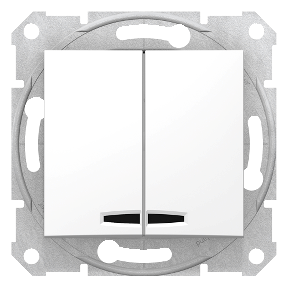 Sedna - 1Pole 2 Circuit Switch - 10Ax Locator Light, Frameless White-8690495049954