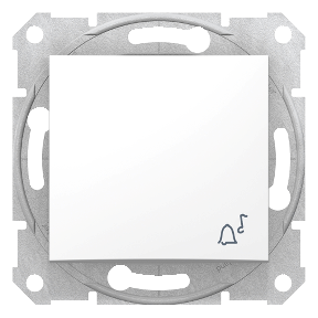 Sedna - 1Kutup Basmalı Düğme - 10Ax Zil Simgesi, Çerçevesiz Beyaz-8690495032949