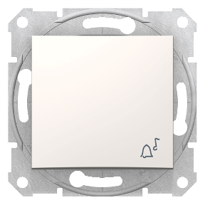 Sedna - 1Pole Push Button - 10Ax Ring Icon, Frameless Cream-8690495032956