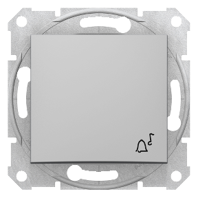 Sedna - 1Pole Push Button - 10Ax Ring Symbol, Frameless Aluminum-8690495032963
