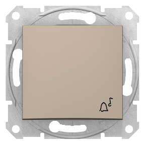 Sedna - 1Pole Push Button - 10Ax Ring Symbol, Frameless Titanium-8690495032987