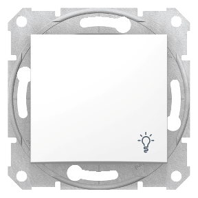 Sedna - 1Kutup Basmalı Düğme - 10Ax Işık Simgesi, Çerçevesiz Beyaz-8690495033045