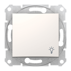 Sedna - 1Pole Push Button - 10Ax Light Icon, Frameless Cream-8690495033052