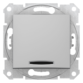 Sedna - 1Pole Switch - 10Ax Locator Light, Frameless Aluminum-8690495033427