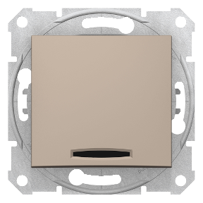 Sedna - 1Pole Switch - 10Ax Locator Light, Frameless Titanium-8690495033441