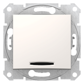 Sedna - 1Pole Push Button - 10Ax Locator Light, Frameless Cream-8690495033571