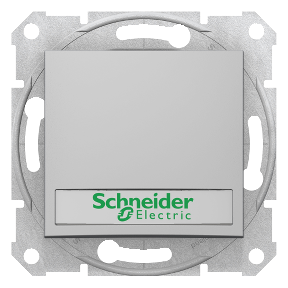 Sedna - 1 Pole Push Button - 10Ax Label, Locator Light, Frameless Alümny-8690495039436