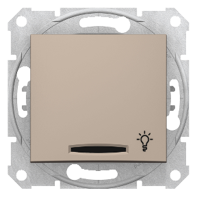 Sedna - 1Pole Bass Knob - 10Ax Locator Light, Light Symbol, Frameless Titany-8690495033809