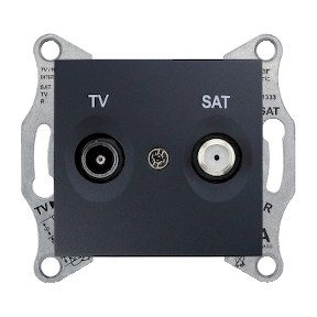 Tv - Sat Socket, Through, 8 Db, F Type, Dual, Graphite-8690495043310