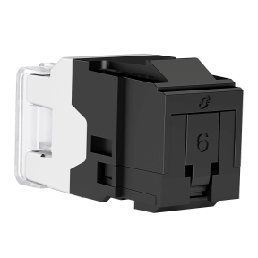 Actassi Connector - Co - Rj45, Rj-45, Keystone, Cat 6, Without Foil, Black, With Cover-3606480062261