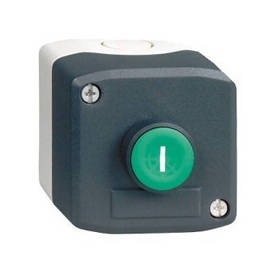 Gri kumanda kutusu - 1 yeşil buton Ø22 yaylı dönüş 1NA "G"-3389110113167