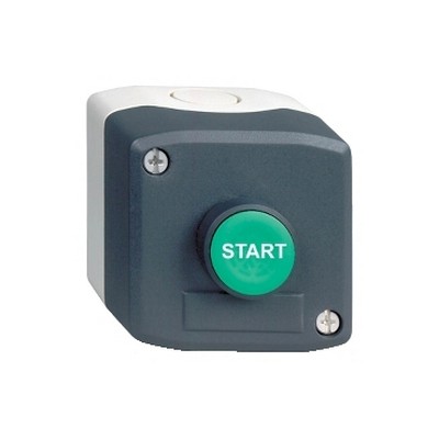 Gray control box - 1 green button Ø22 spring return 1NO "Start"-3389110113334