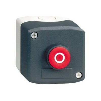 Gray control box - 1 red button Ø22 spring return 1NC "O"-3389110113181