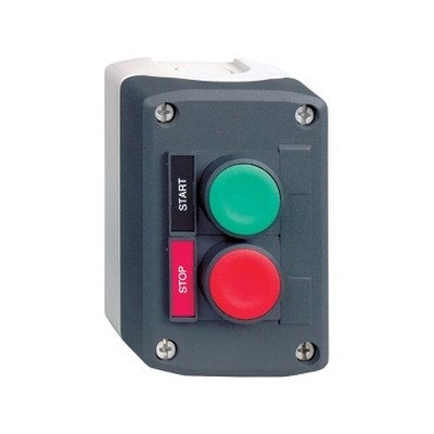 Gri kumanda kutusu - yeşil kırmızı buton Ø22 yaylı dönüş-3389110114423