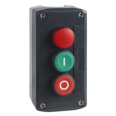 Gri kumanda kutusu - yeşil kırmızı buton Ø22 yaylı dönüş-3389110114065