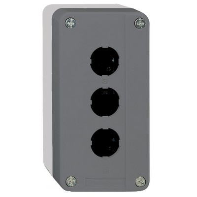Gray control box - green red button Ø22 spring return-3389110114287