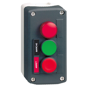 Dark Gray Station - Green Recessed/Red Recessed Push Button Ø22 And Red Pilot Light-3389110114485