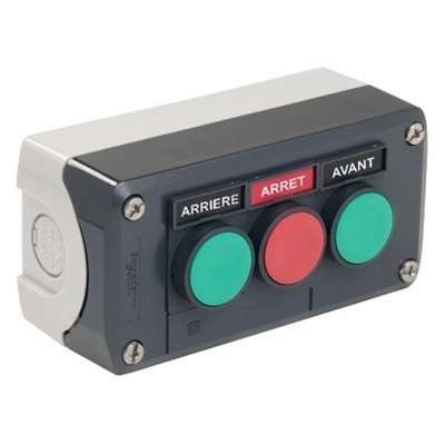 Gray control box - green red button Ø22 and red signal lamp-3389110114515