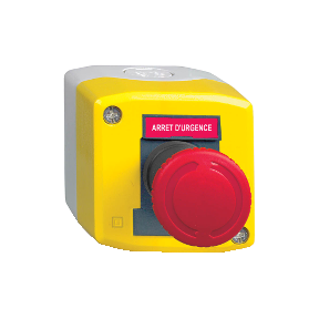 Yellow Station - 1 Red Mushroom Head Push Button Ø40 Rotating Free 1Nk-3389110113891