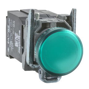 Harmony Xb4, Pilot Light, Metal, Green, Ø22, Flat Lens with Integrated Led, 400 V Ac-3389119039499