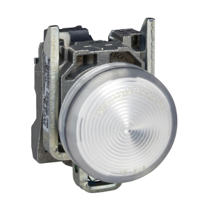 Complete pilot light, Harmony XB4, round Ø22 mm, IP65, white, integrated LED, 24 V, lugs, ATEX-3389118030916