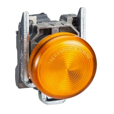 110...120V orange signal lamp with integrated LED Ø22 flat lens-3389110891980