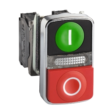 Işıklı buton, yeşil/kırmızı çift başlık 24VAC/DC-3389119043601