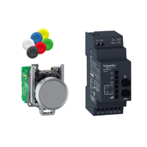 Pack XB4R 22 mm transmitter programmable - Işıklı, yaylı butonlar LED 24 VAC /DC Yeşil 1 NA+1 NK-3606480436031