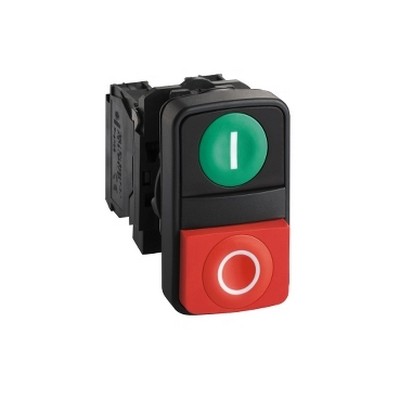 Green red double button Ø22 marked-3389119043519