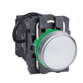 Harmony Xb5, Pilot Light, Plastic, White, Ø22, Flat Lens with Integrated Led, 400 V Ac-3389119039635