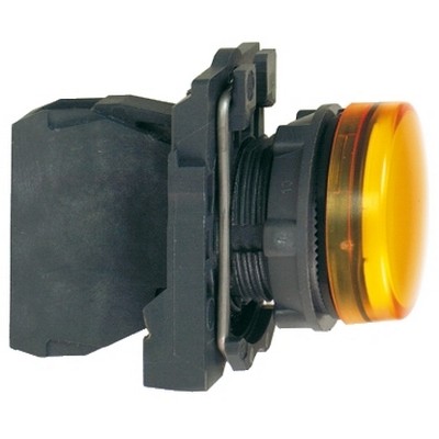 Orange signal lamp with 24V integrated LED Ø22 flat lens-3389110903799