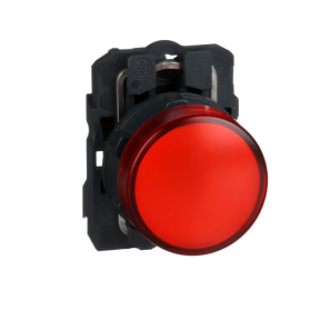 110...120V Red Complete Pilot Light with Integrated Led Ø22 Flat Lens-3389110903829