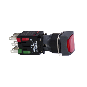 Red Square Recessed Complete Button Ø16 Latching 1Nk 12...24V-3389110763997