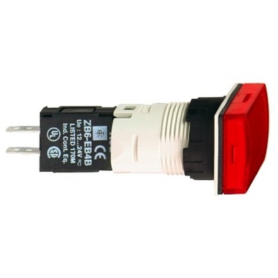 12...24V rectangular red signal lamp with integrated LED Ø16-3389110764512