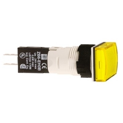12...24V rectangular yellow signal lamp with integrated LED Ø16-3389110764543