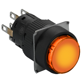 Orange Illuminated Push Button Ø 16 - Recessed Push-Push Released - 24 V - 2Ak-3389110626018