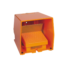 single foot switch - IP66 - with cover - metallic - orange - 2 NC + 2 NA-3389110470987