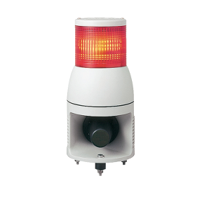 Harmony Xvc, Monolithic Pre-Wired Tower Lamp, Plastic, Red, Ø100, Steady Or Flashing, With Sounder, 24 V Dc-3606480072444