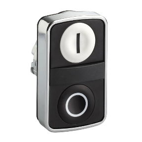 White Recessed/Black Recessed Double Headed Push Button Ø22 Marked-3389110888294