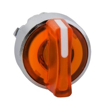 Turuncu ışıklı mandal buton başlığı Ø22 3 konumlu sabit-3389110890853