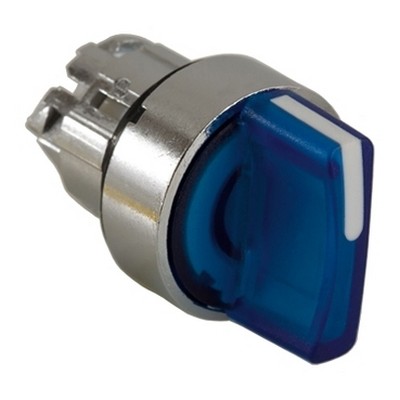 Blue illuminated latch button head Ø22 3-position fixed-3389110890860