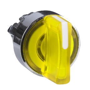 Harmony Xb4, Illuminated Selector Switch Head, Metal, Yellow, Ø22, Integrated Led, 3-Position, Fixed Stop-3606481206206