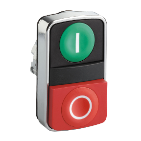 Yeşil Sıva Altı/Kırmızı Çıkık Çift Başlıklı Basmalı Düğme Ø22 İşaretli-3389110888331