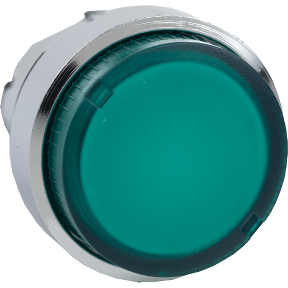 Ba9S Ampul İçin Yeşil Çıkık Işıklı Basmalı Düğme Başlığı Ø22 Yaylı Dönüş-3389110889758