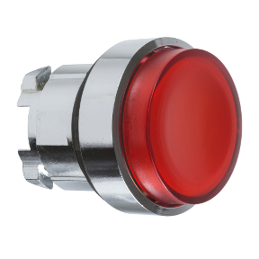 Red Projecting Lighted Push Button Head For Ba9S Bulb Ø22 Spring Return-3389110889765